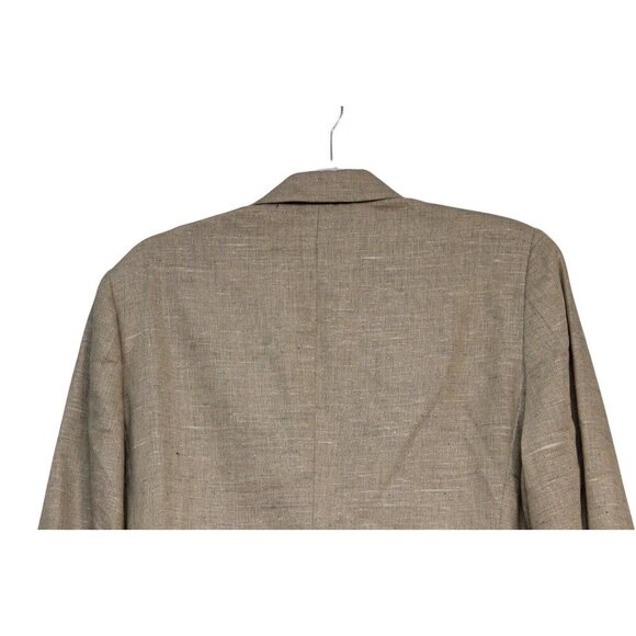 Zanella Blazer Size 12 Beige Linen Silk Wool Minimalist Career Business Italian - Picture 7 of 10